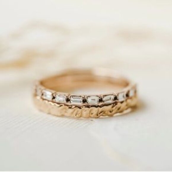 ⭐️NWOT Solid 14k yellow gold size 6 tree bark stability ring ⭐️ - Picture 4 of 5